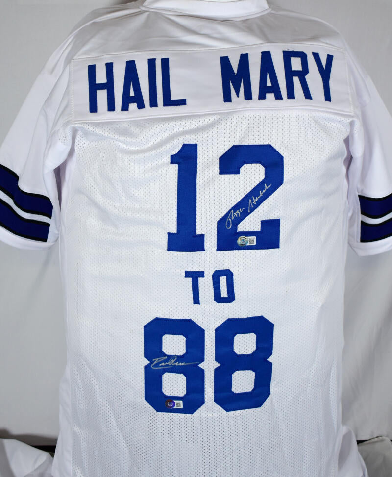 Roger Staubach Drew Pearson Autographed White Pro Style Jersey-Beckett –  The Jersey Source