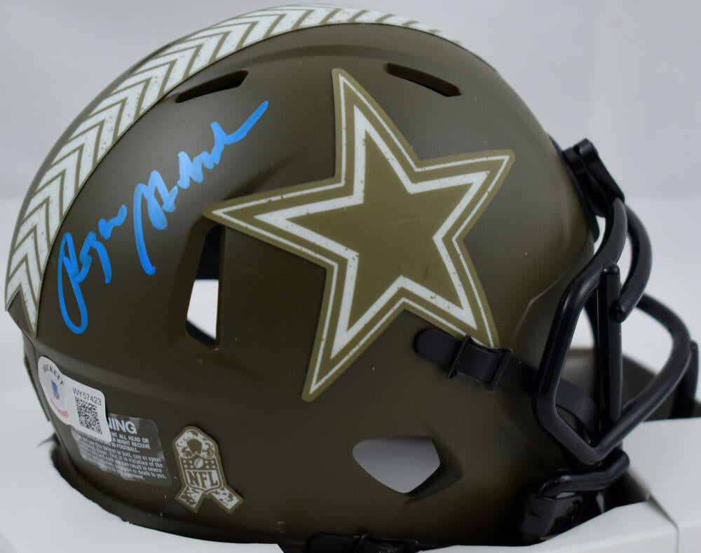 Roger Staubach Autographed Cowboys Salute to Service Speed Mini Helmet –  The Jersey Source