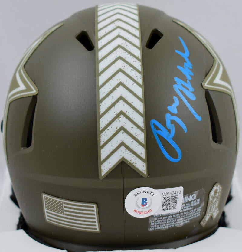 Roger Staubach Autographed Cowboys Salute to Service Speed Mini Helmet –  The Jersey Source