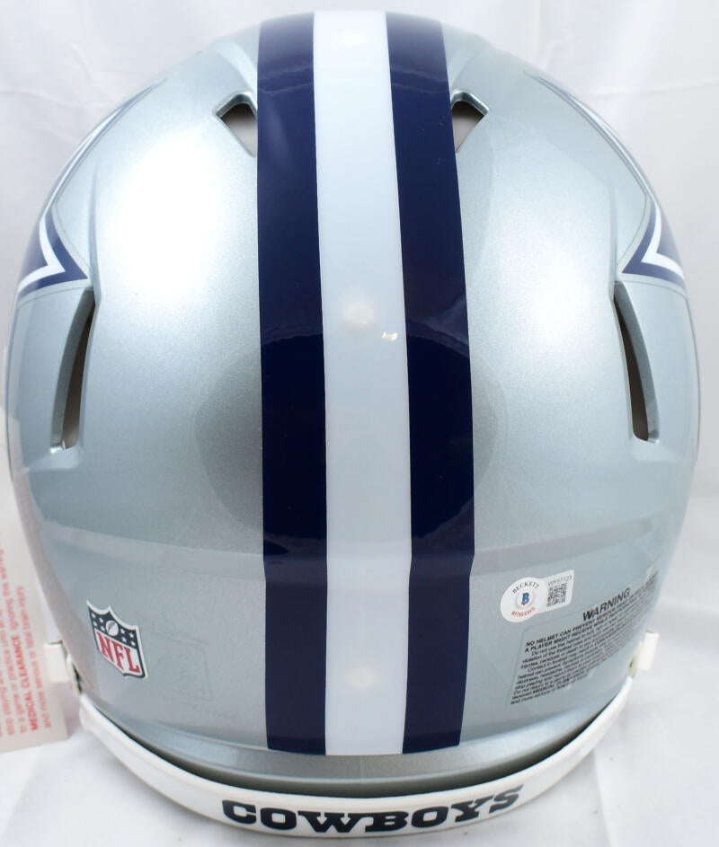 Roger Staubach Autographed Dallas Cowboys Flash Blue Full Size Authentic  Speed Helmet Beckett BAS Witness Stock #212594 - Mill Creek Sports