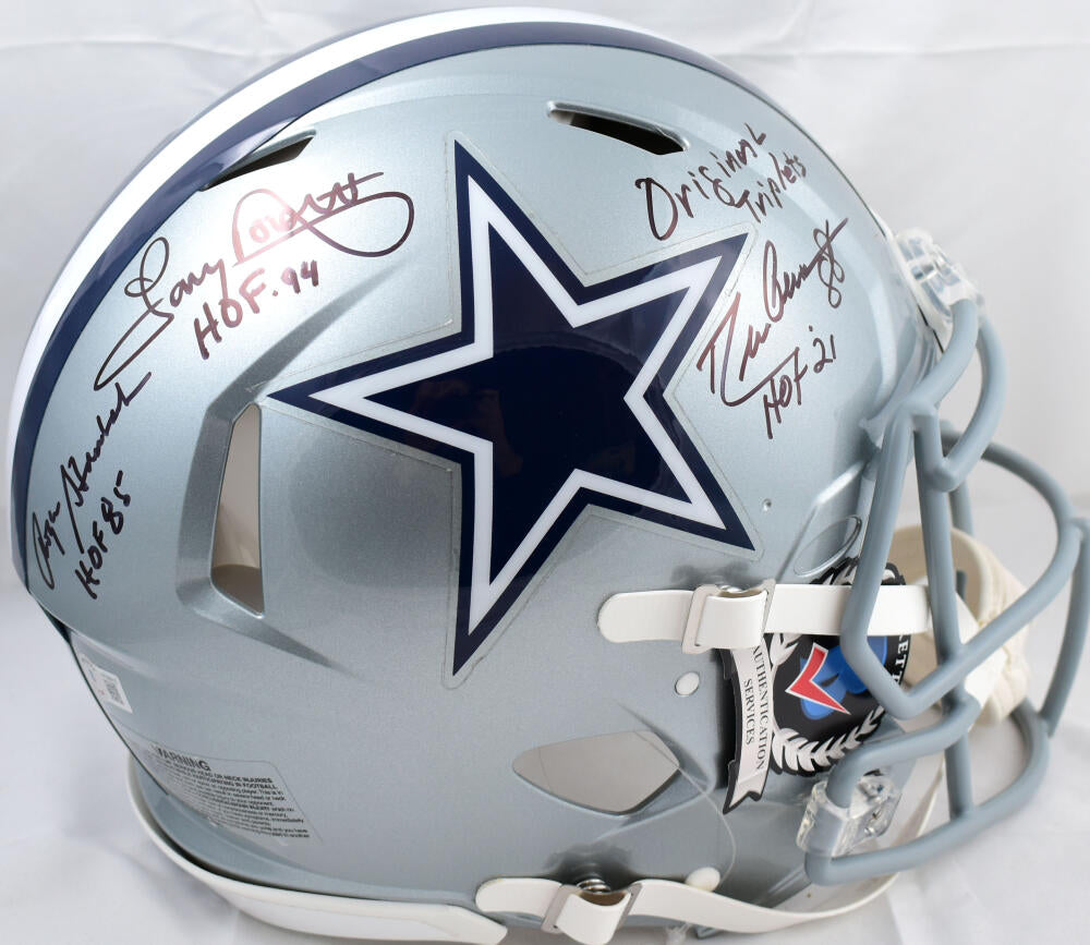 Drew Pearson/Roger Staubach/Tony Dorsett Signed Cowboys F/S Speed Auth –  The Jersey Source