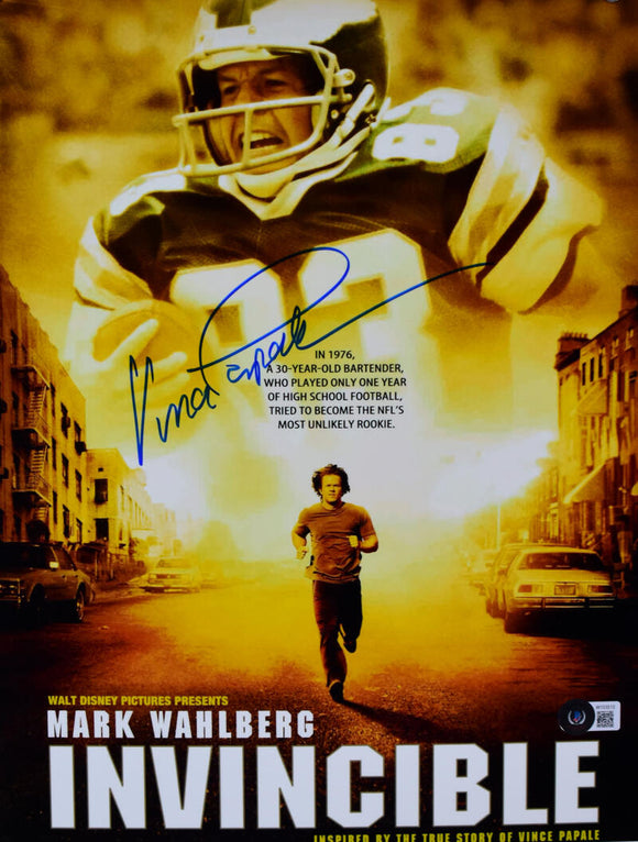 Vince Papale Autographed Eagles 11x14 Movie Poster Photo- Beckett W Hologram *Blue Image 1