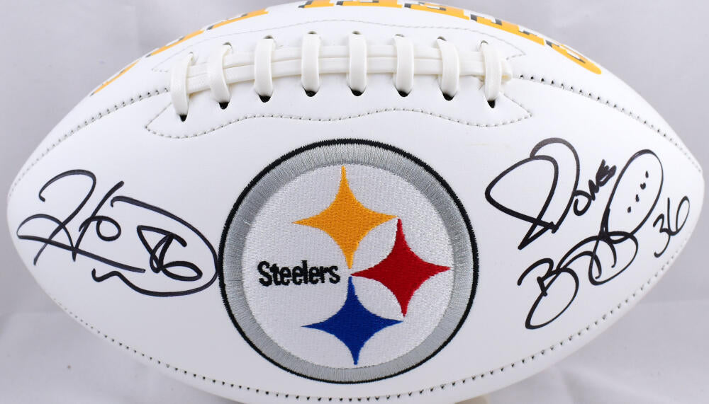 Hines Ward Jerome Bettis Autographed Pittsburgh Steelers Logo Football –  The Jersey Source