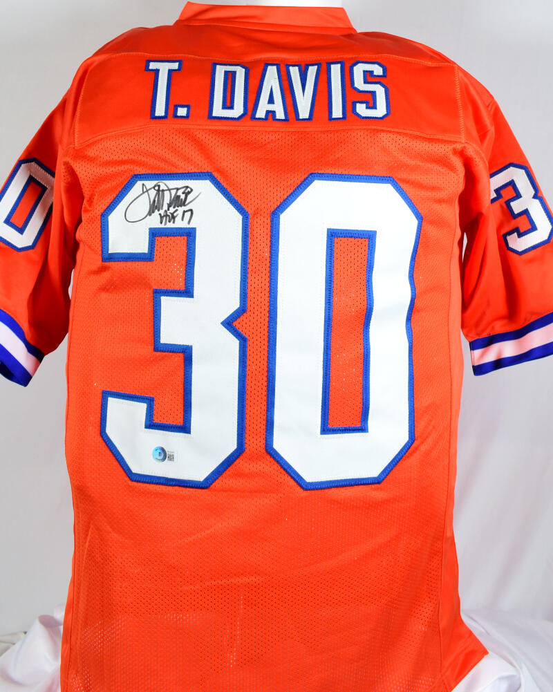 Terrell Davis Autographed Orange Pro Style Jersey w/ HOF- Beckett W Ho –  The Jersey Source