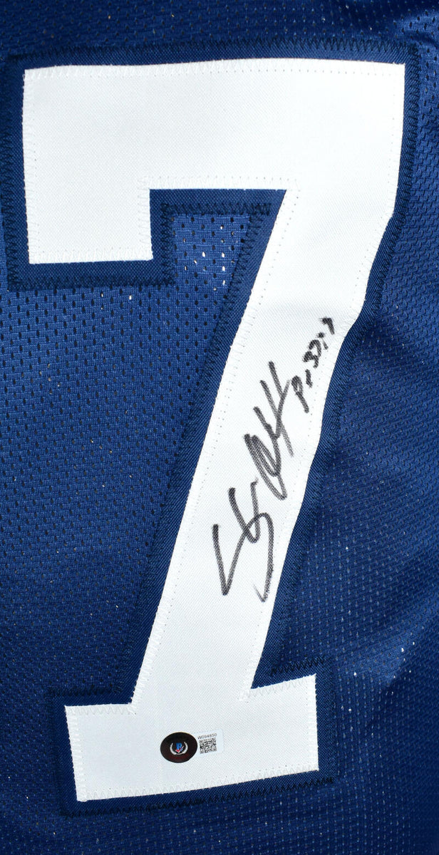 Shaun Alexander Autographed Blue Pro Style Jersey - Beckett W Hologram –  The Jersey Source