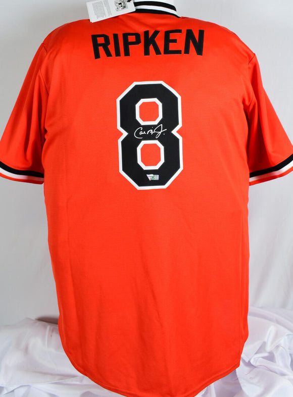 Cal Ripken Jr. Autographed Orange Nike Cooperstown Baltimore Orioles Jersey- Fanatics *Silver Image 1