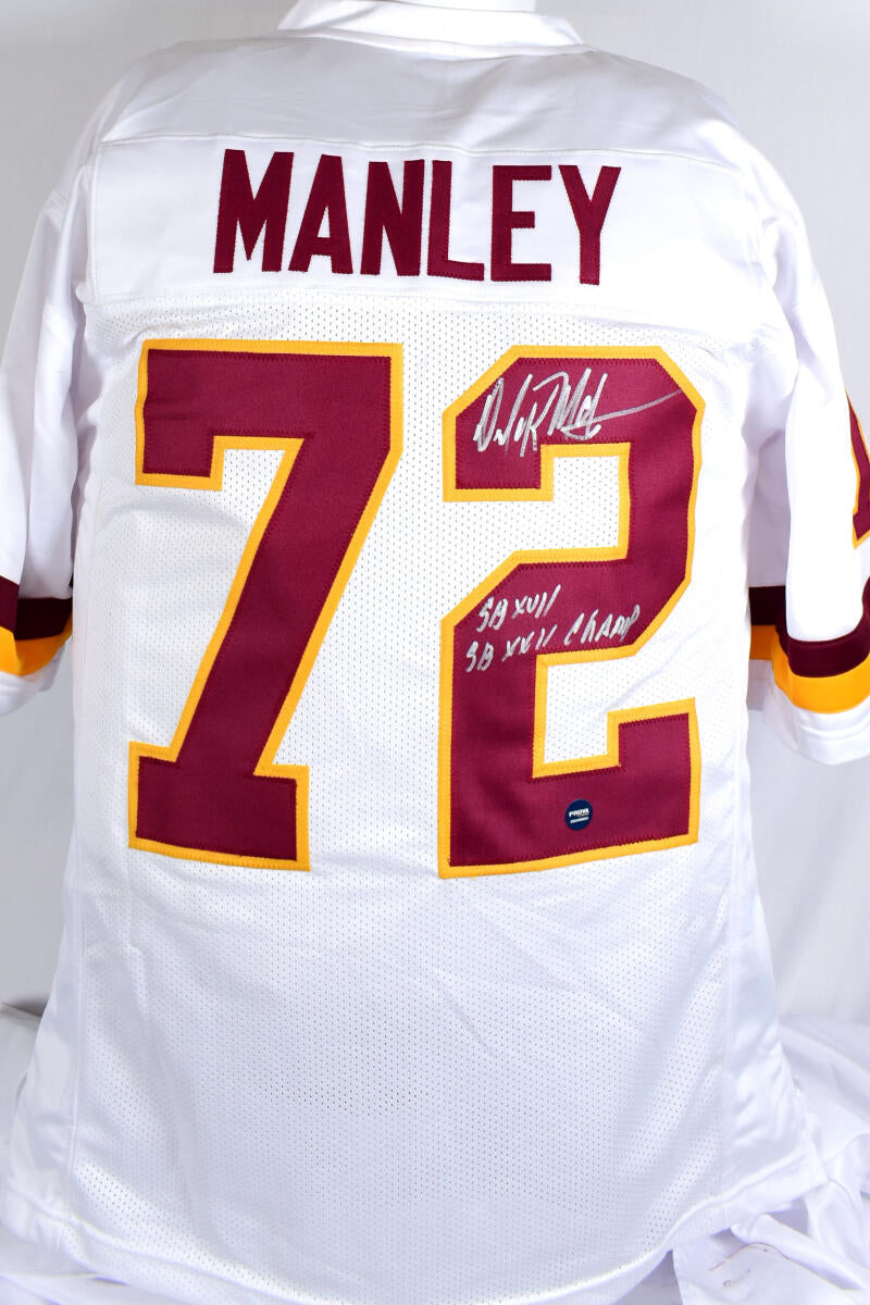 Dexter Manley Autographed Pro Style White Jersey w/SB Champs- Prova *S –  The Jersey Source