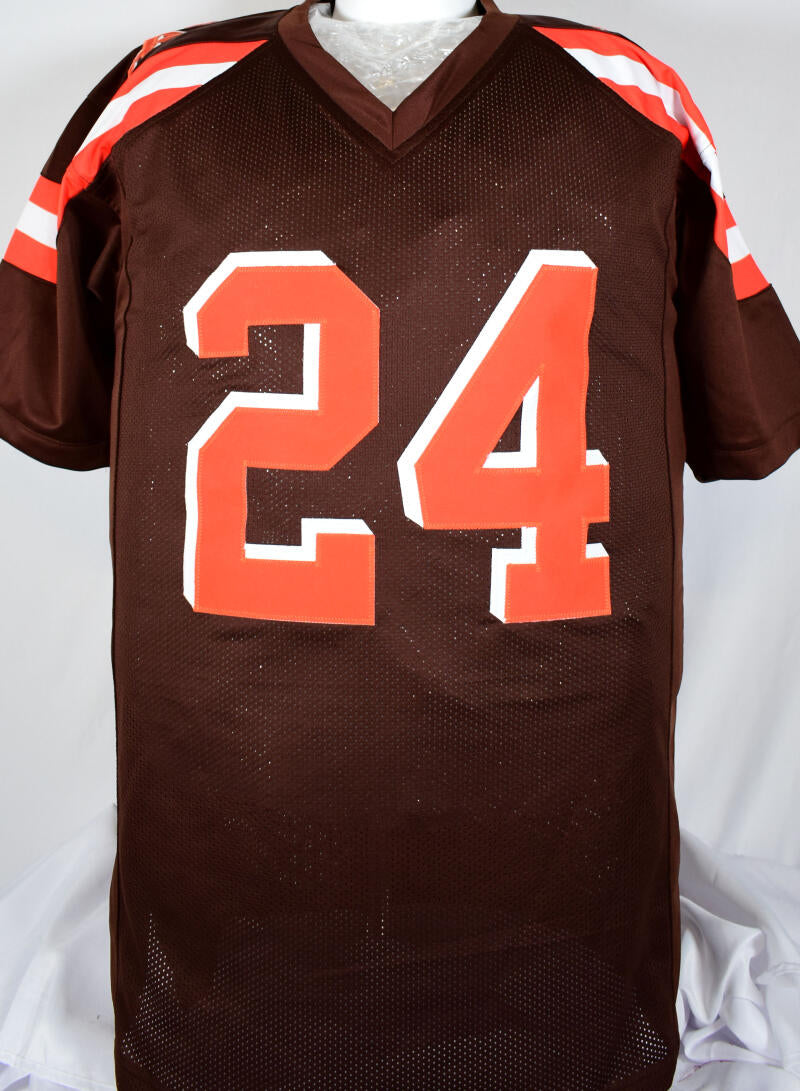 Nick Chubb Autographed Brown Pro Style Jersey- Beckett W Hologram