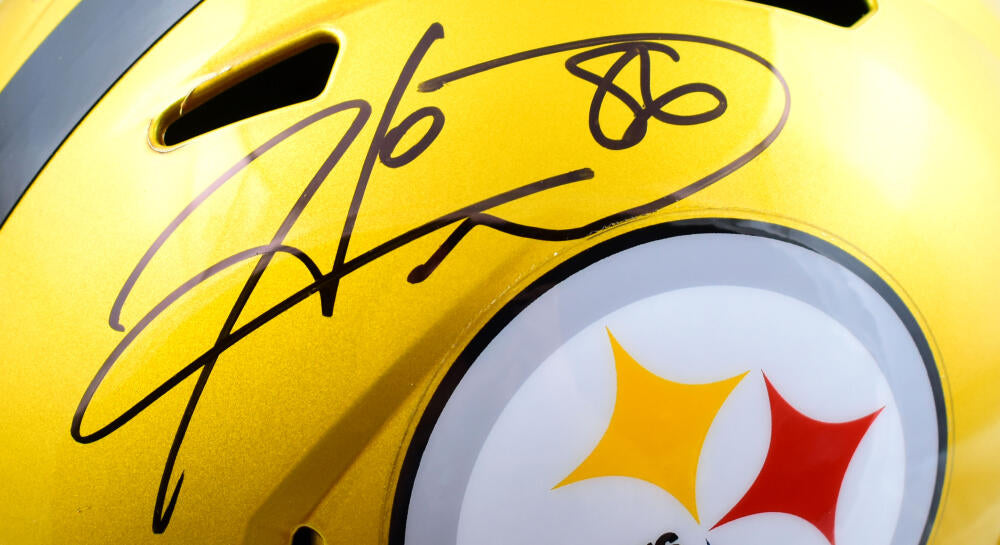 Hines Ward Signed Pittsburgh Steelers FLASH Riddell Full Size Speed Replica  Helmet