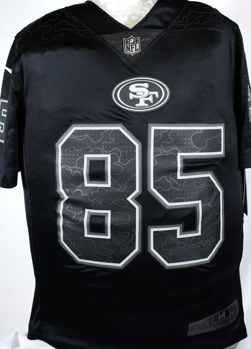 George Kittle Autographed 49ers Nike Black RFLCTV Jersey- Beckett