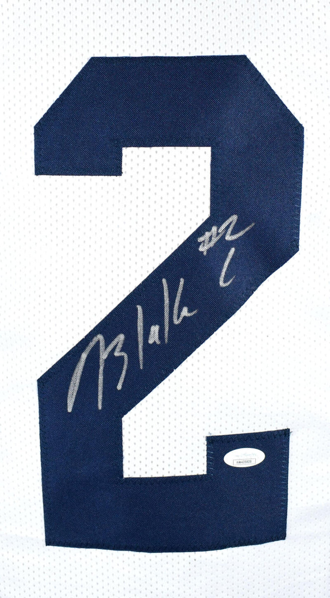 Blake Corum Autographed White College Style Jersey JSA W Silver