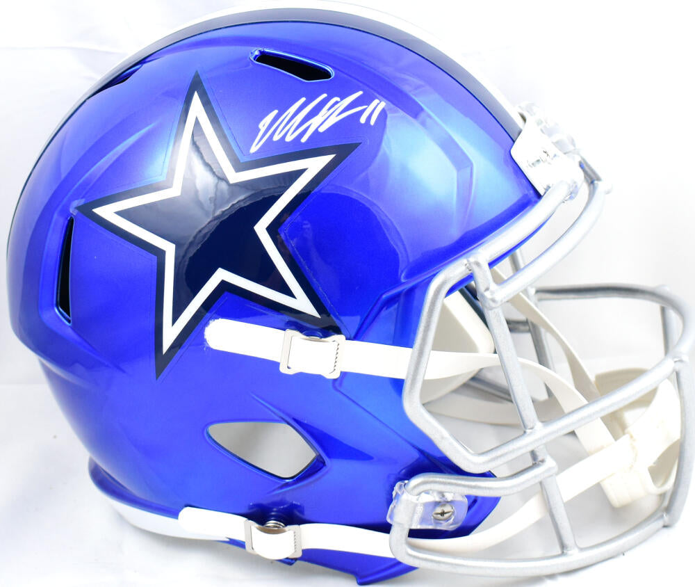 MICAH PARSONS SIGNED COWBOYS FULL SIZE FLASH REPLICA SPEED HELMET