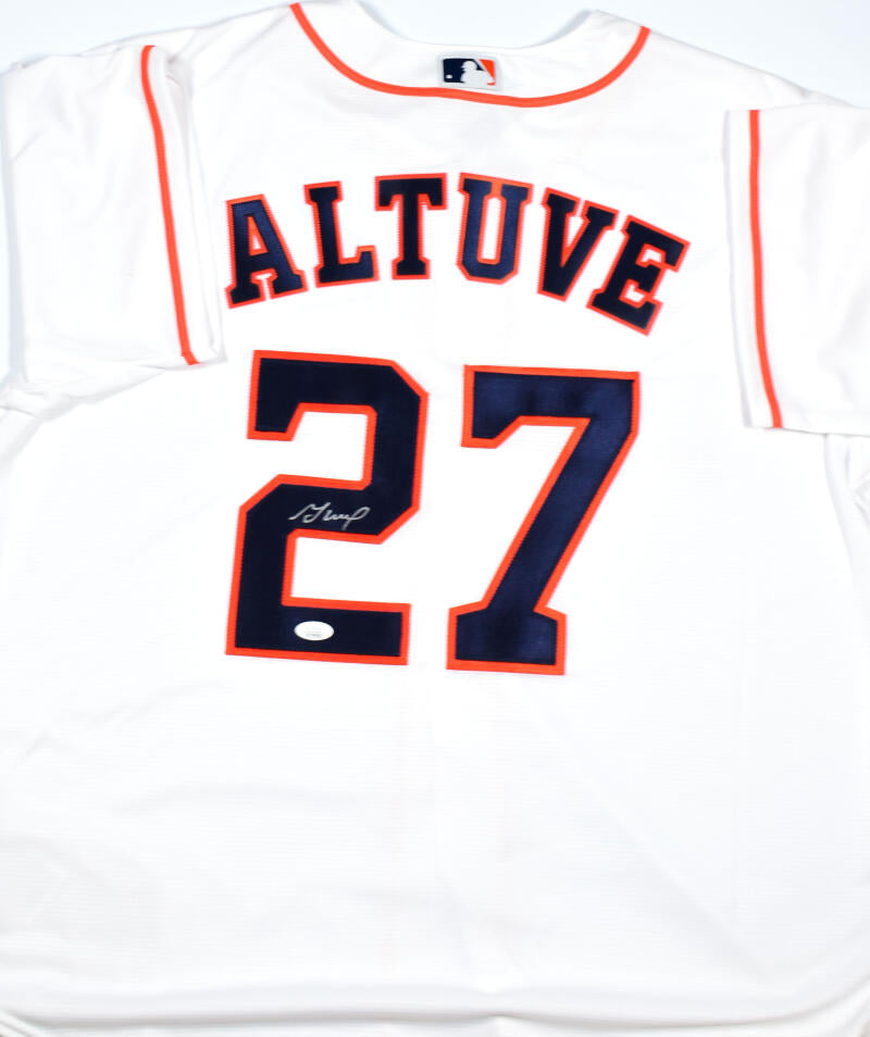 Jose Altuve Autographed Houston Astros Blue Nike Jersey - JSA W *Black