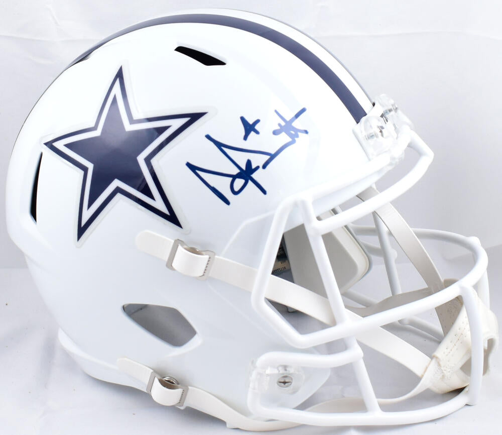 Dak Prescott Autographed Dallas Cowboys F/S ALT 2022 Speed Helmet-Beckett W  Hologram *Blue