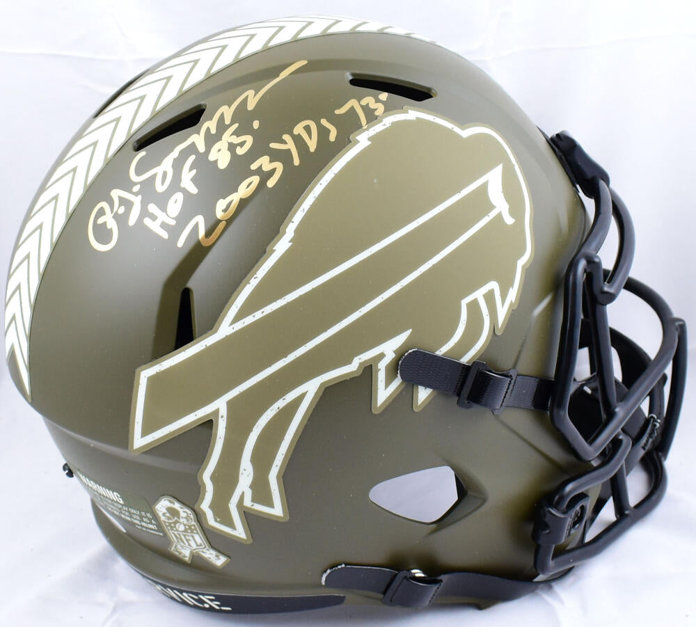 Simpson Signed Buffalo Bills Salute To Service Riddell Full