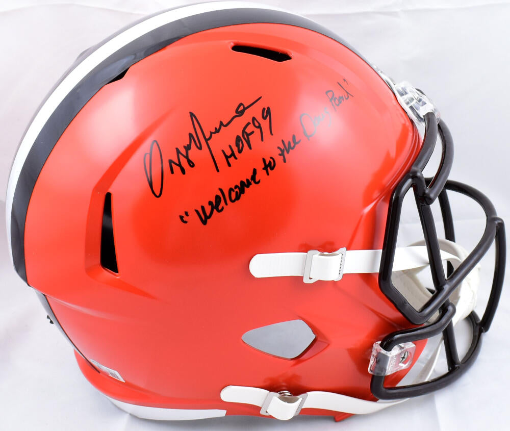 Ozzie Newsome Autographed Browns F/S Speed Helmet w/HOF Dawg Pound- Be –  The Jersey Source