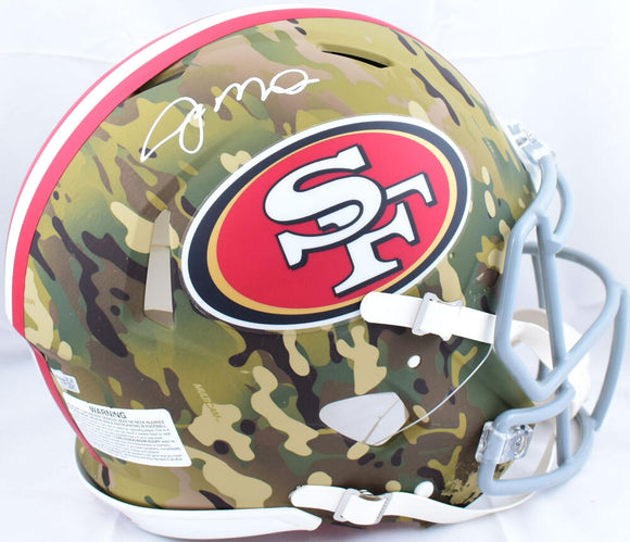 Joe Montana Autographed San Francisco 49ers F/S Camo Speed Authentic Helmet - Fanatics *White Image 1
