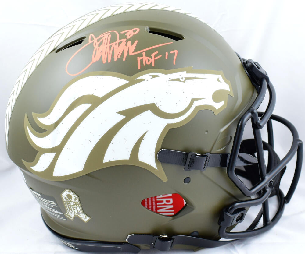 Terrell Davis Autographed Broncos F/S Flash Speed Helmet w/ HOF