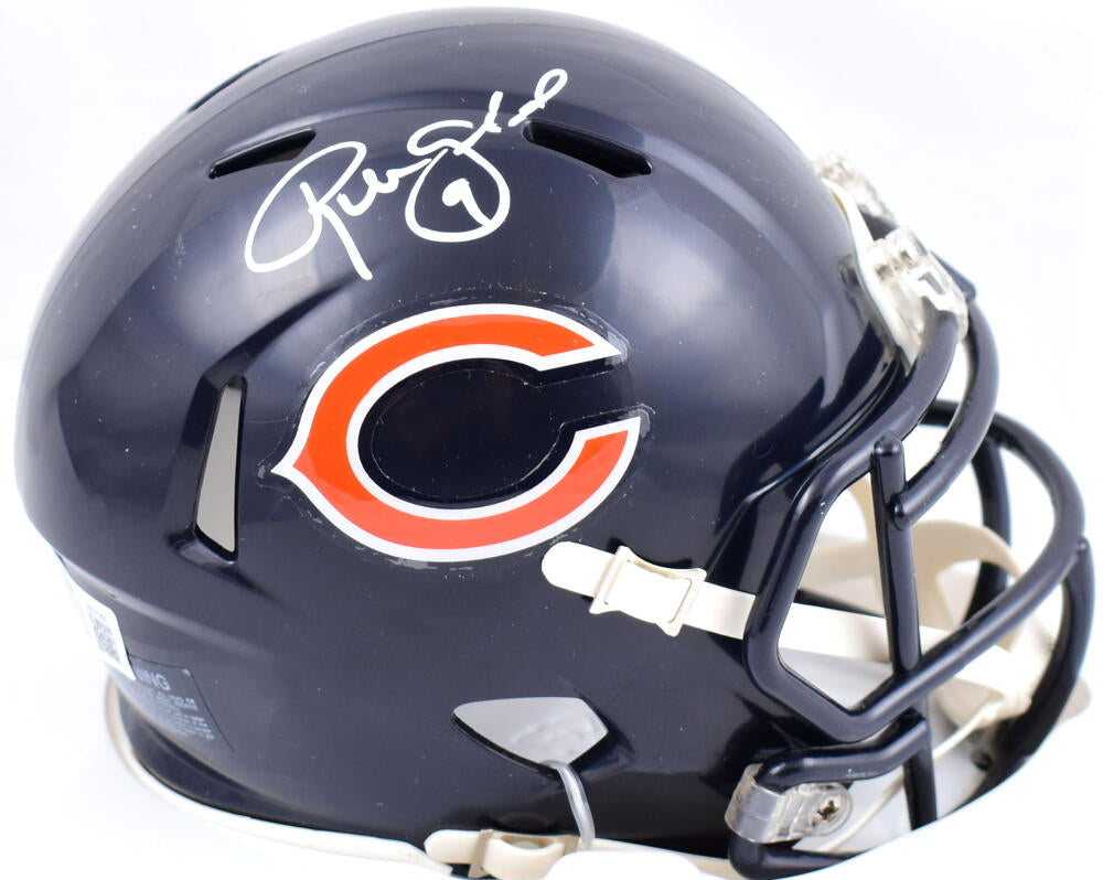 Robbie Gould Autographed Chicago Bears Speed Mini Helmet- Beckett W  Hologram *Silver