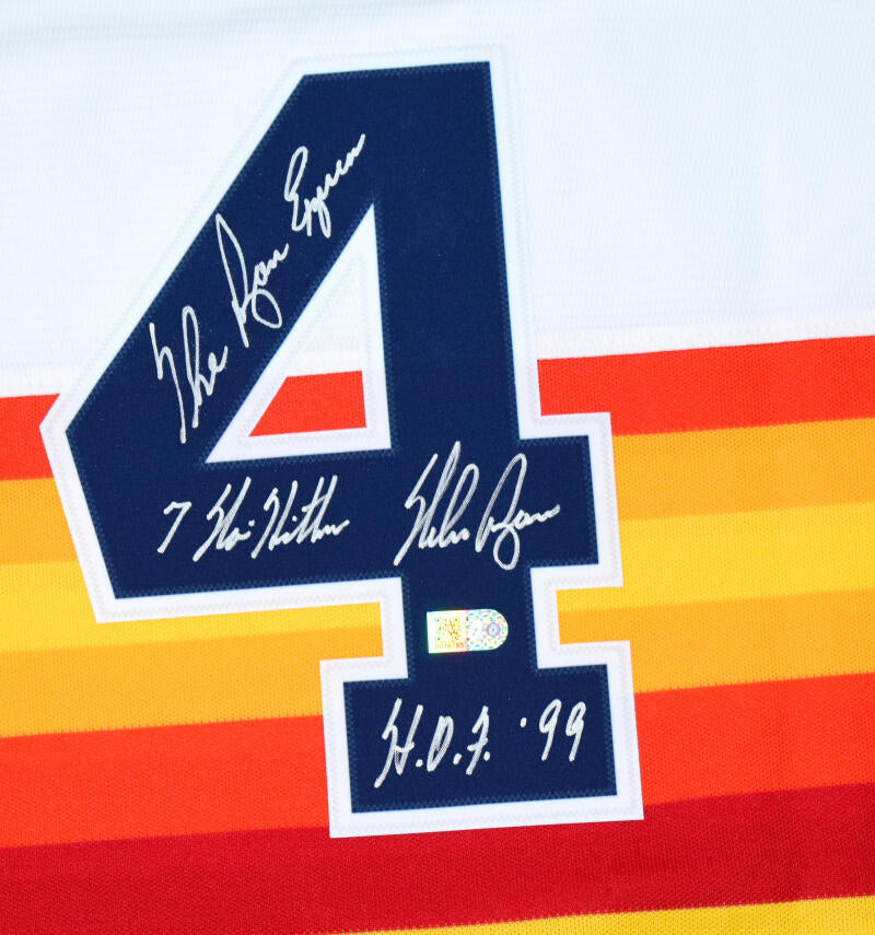 Nolan Ryan Autographed Houston Astros Rainbow Jersey - AI Verified