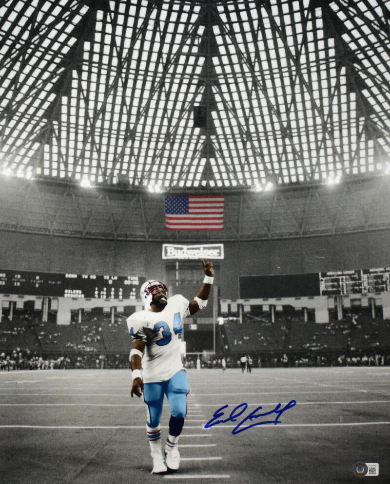 : Earl Campbell Autographed Blue Oilers Jersey