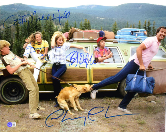 Chevy Chase Anthony Michael Hall Dana Barron Beverly D' Angelo Autographed 16x20 Vacation Photo #1-Beckett W Hologram Image 1