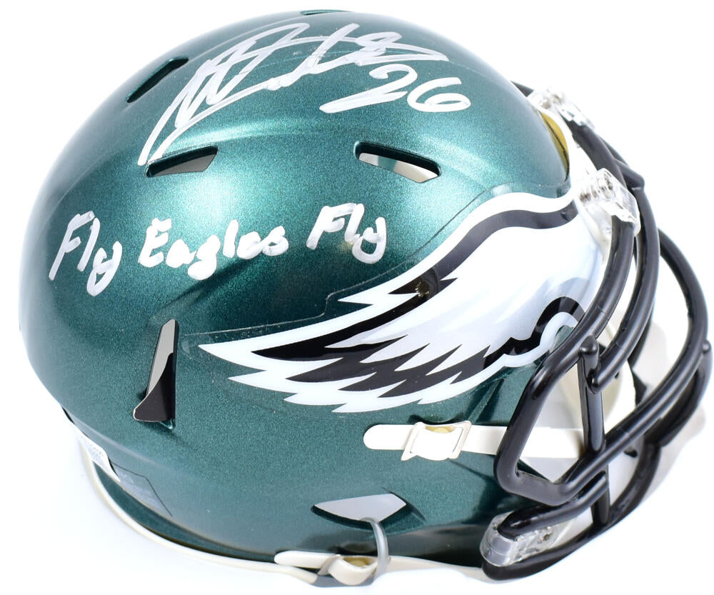 Miles Sanders Autographed Philadelphia Eagles Speed Mini Helmet