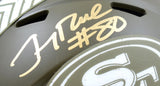 Jerry Rice Autographed 49ers Salute to Service Speed Mini Helmet- Fanatics *Gold Image 2