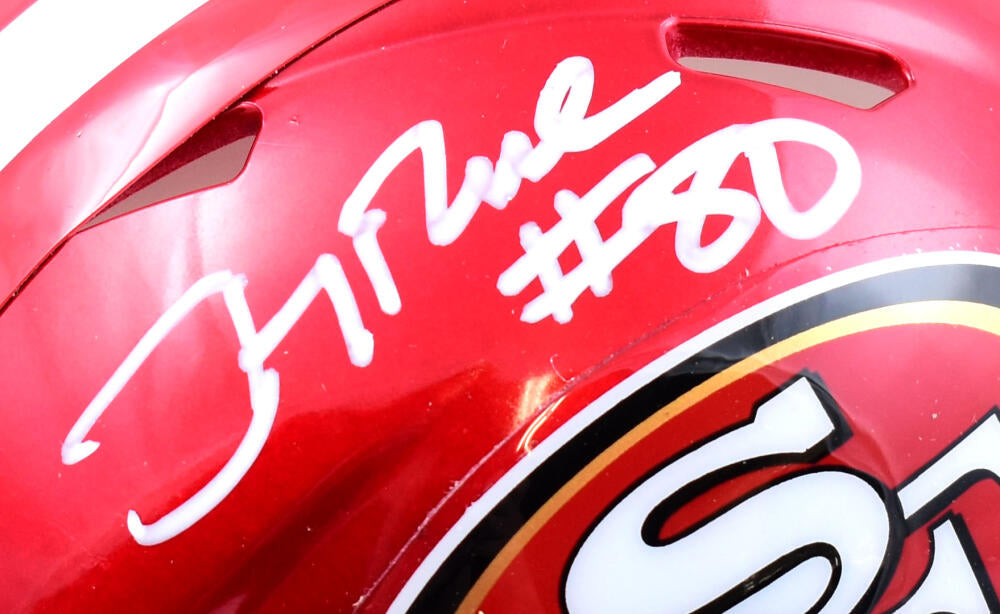 Jerry Rice Autographed San Francisco 49ers Speed Mini Helmet- Fanatics –  The Jersey Source