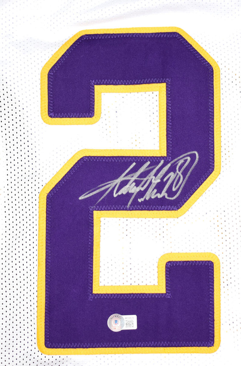 The Jersey Source Adrian Peterson Autographed White College Style Jersey- Beckett W Hologram *Silver