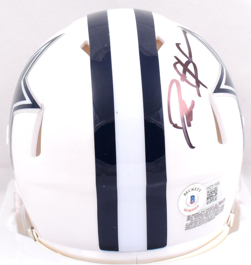 Cowboys Deion Sanders Signed Salute To Service Speed Mini Helmet BAS  Witnessed