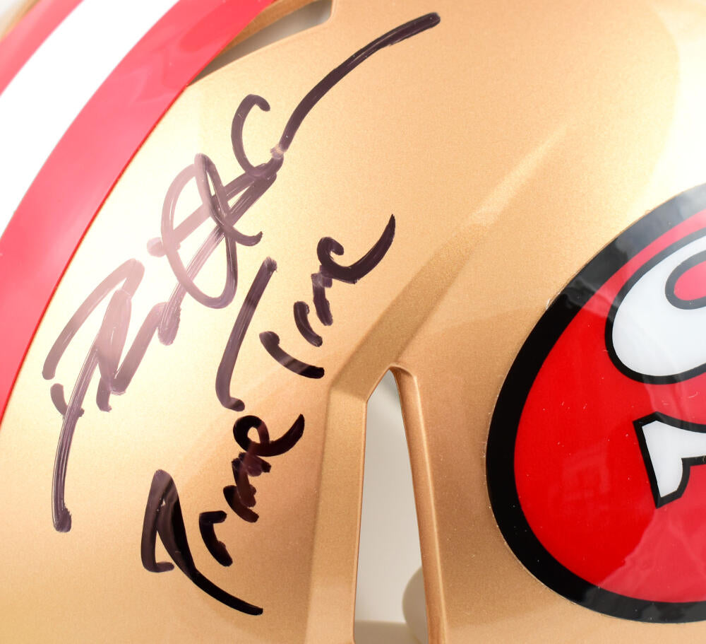 Deion Sanders Autographed Signed San Francisco 49Ers Eclipse Black Full  Size Authentic Speed Helmet Beckett Beckett Qr