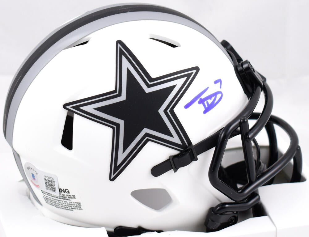 Trevon Diggs Dallas Cowboys Autographed Riddell Speed Mini Helmet