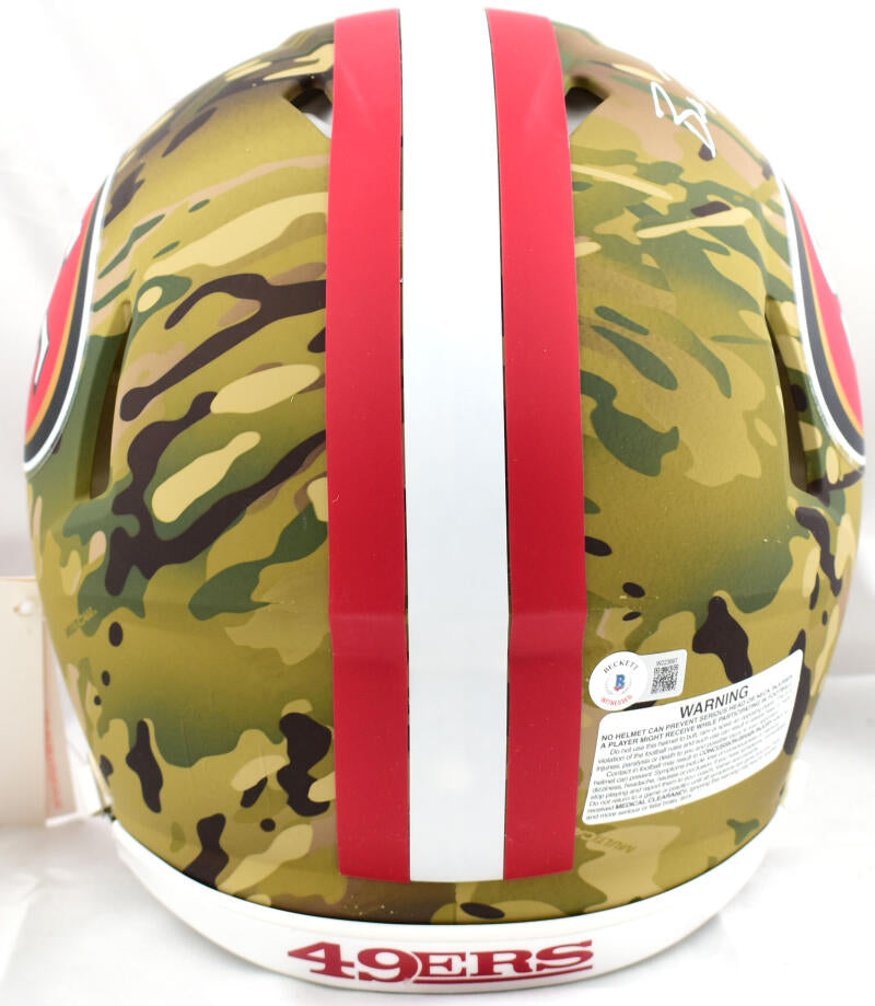 Brock Purdy Autographed SF 49ers Full Size Salute to Service Helmet Beckett  A