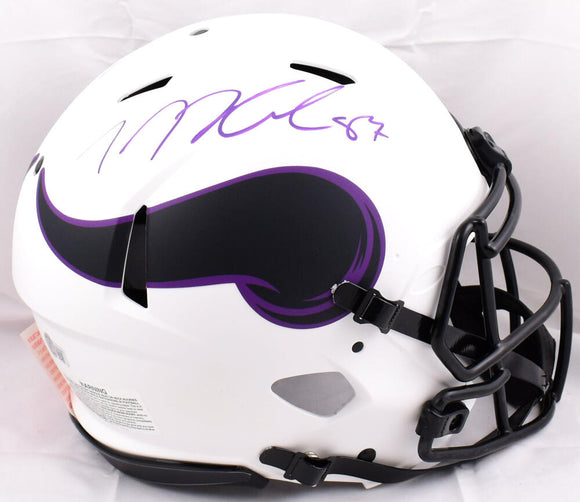 TJ Hockenson Autographed Minnesota Vikings F/S Lunar Speed Authentic Helmet- Beckett W Hologram *Purple Image 1