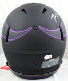 TJ Hockenson Autographed Minnesota Vikings F/S Eclipse Speed Authentic Helmet- Beckett W Hologram *Silver Image 3
