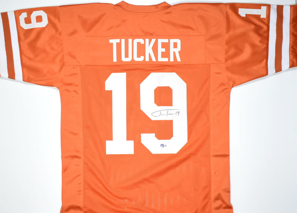 Justin Tucker Autographed Orange College Style Jersey- Beckett W Holog –  The Jersey Source