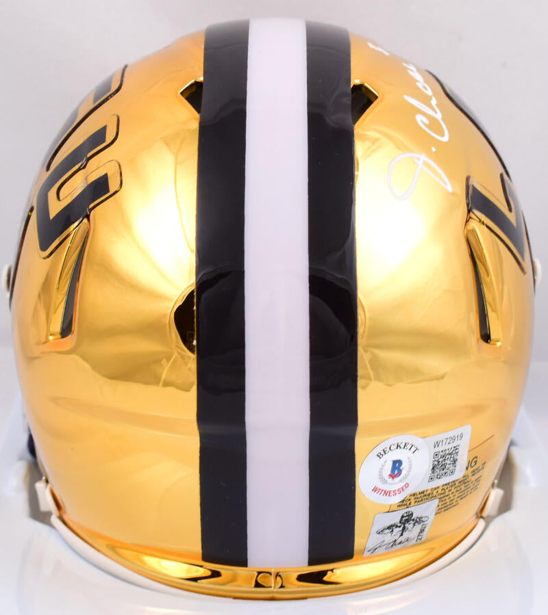 Ja'Marr Chase Autographed LSU Tigers Chrome Speed Mini Helmet-Beckett – The  Jersey Source