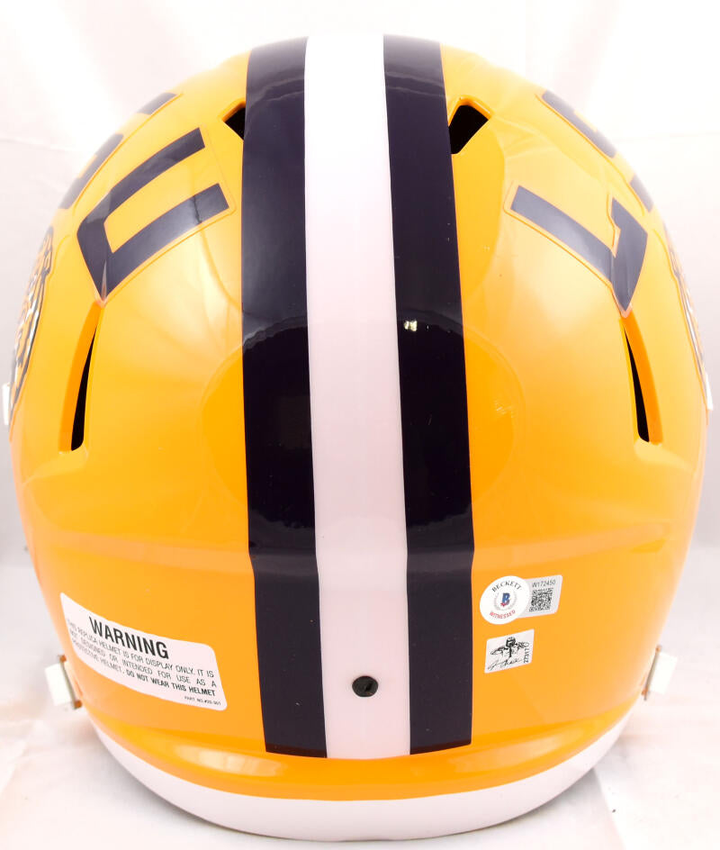 Ja'Marr Chase LSU Tigers Autographed Riddell Speed Mini Helmet