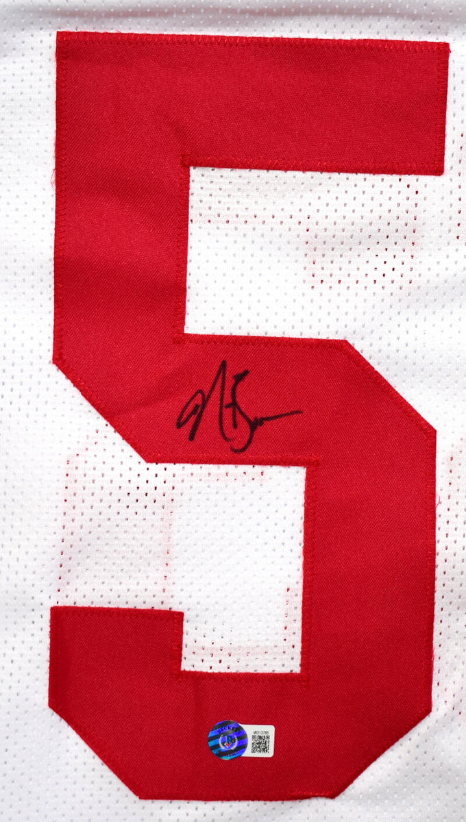 Josh Jacobs Autographed Crimson College Style Jersey- Beckett W Hologr –  The Jersey Source