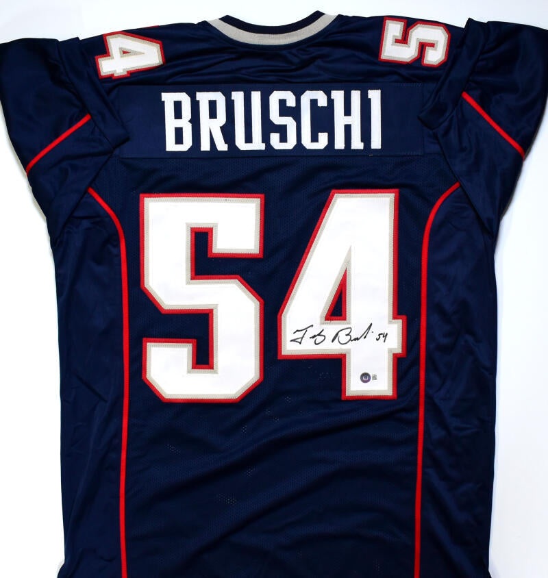 Tedy Bruschi Autographed Blue Pro Style Jersey-Beckett W Hologram *Bla –  The Jersey Source