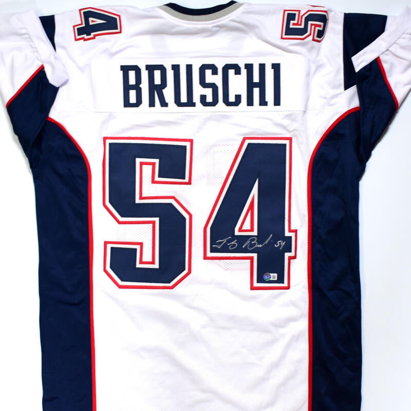 Tedy Bruschi Autographed/Signed Pro Style White XL Jersey Beckett – Denver  Autographs