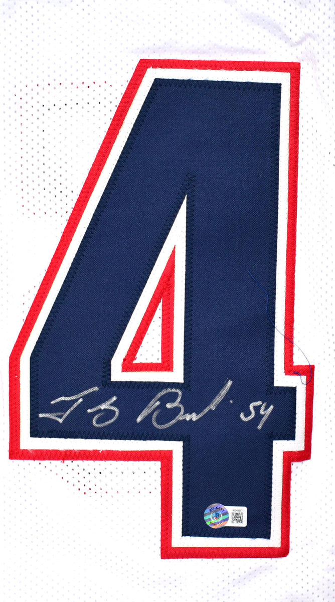 The Jersey Source Autographs Tedy Bruschi Autographed Blue Pro Style Jersey-Beckett W Hologram *Black