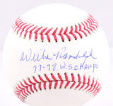 Willie Randolph Autographed Rawlings OML Baseball w/77,78 WS Champs- Beckett W Hologram *Blue Image 1