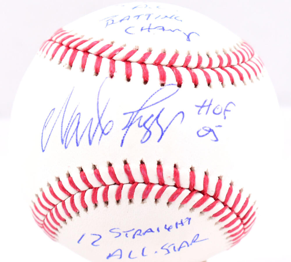 Wade Boggs Autographed Rawlings OML Baseball w/ 3 Stats- Beckett W
