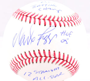 Wade Boggs Autographed Rawlings OML Baseball w/ 3 Stats- Beckett W Hologram *Blue Image 1
