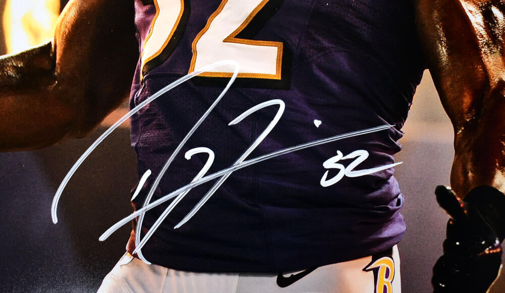 Ray Lewis Autographed White Pro Style Jersey - Beckett Auth *2