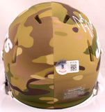 Joe Namath Autographed New York Jets Camo Speed Mini Helmet-Beckett W Hologram *White *Stacked  Image 3