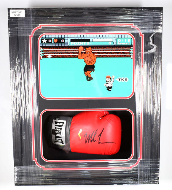Mike Tyson Autographed Shadow Box Punch Out Red EverfreshBoxing Glove - JSA W  Image 1