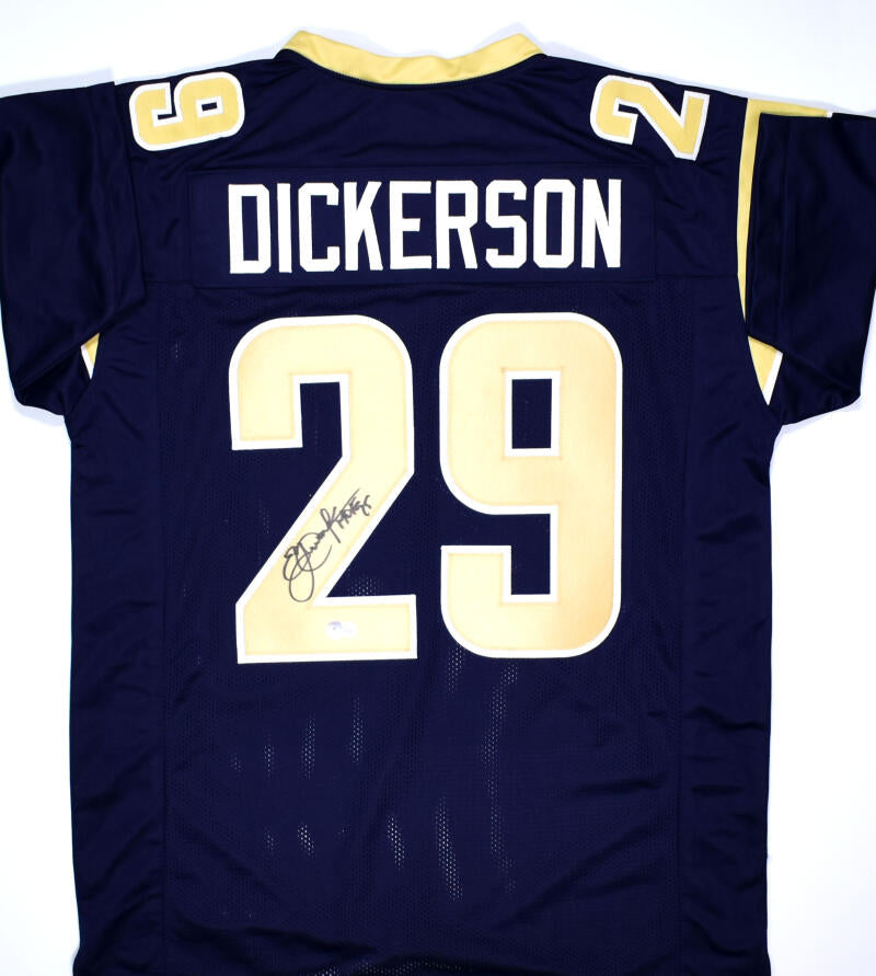 Eric Dickerson Autographed LA Rams Custom Jersey Inscribed HOF 99